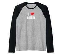 I Love Beards All Shapes Sizes, Tees Decor and More Manche Raglan