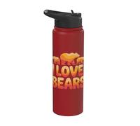 I Love Bears Family Retro Wildlife Stainless Steel Insulated Water Bottle