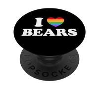 I Love Bears Mignon et drôle Big Man Rainbow Queer Gay Pride Fan PopSockets PopGrip Adhésif