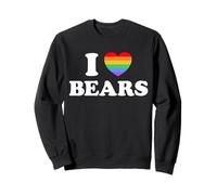 I Love Bears Mignon et drôle Big Man Rainbow Queer Gay Pride Fan Sweatshirt