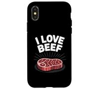 I Love Beef Steak Lover Humour Coque pour iPhone X/XS