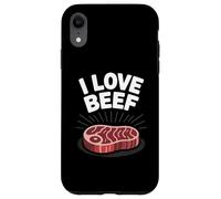 I Love Beef Steak Lover Humour Coque pour iPhone XR