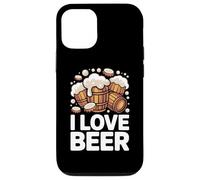 I Love Beer Barls Mousse débordante Coque pour iPhone 12/12 Pro