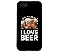 I Love Beer Barls Mousse débordante Coque pour iPhone SE (2020) / 7/8
