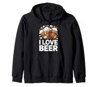 I Love Beer Barls Mousse débordante Sweat à Capuche