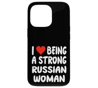 I Love Being A Strong Russian Woman - Heart Moscow Coque pour iPhone 13 Pro