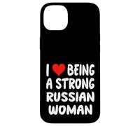I Love Being A Strong Russian Woman - Heart Moscow Coque pour iPhone 14 Plus