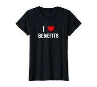 I Love Benefits - Gestionnaire du Patron des ressources humaines RH cœur T-Shirt Graphique avec Valeur, Femme, Noir, XS