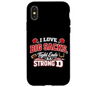 I Love Big Sacks Tight Ends Strong D Football Humour Coque pour iPhone X/XS