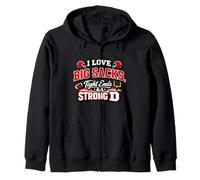 I Love Big Sacks Tight Ends Strong D Football Humour Sweat à Capuche