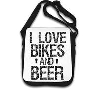 I Love Bikes and Beer Sac à bandoulière Blanc