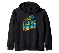 I Love Biking Cycliste Motivation Lifestyle Sweat à Capuche