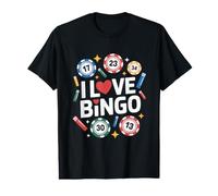 I Love Bingo Chips and Numbers Humour T-Shirt Graphique avec Valeur