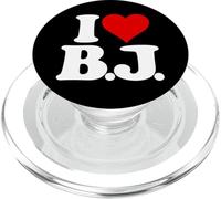 I Love BJ I Heart B.J. Initiales Monogramme PopSockets PopGrip pour MagSafe