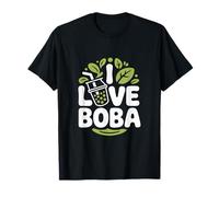 I Love Boba Bubble Tea Feuille T-Shirt
