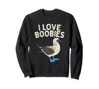 I Love Boobies Jeu de Mots avec Pieds Bleus Sweatshirt