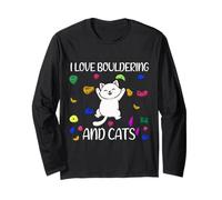 I Love Bouldering and Cats Grimpeur Mural d'intérieur Manche Longue