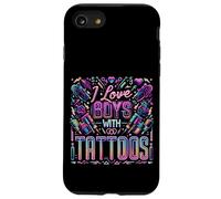 I Love Boys with Tattoos Ink Artist Appreciation - Coque pour iPhone SE (2020) / 7/8