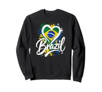 I Love Brazil Vacation Travel Heart Flag Illustration Souvenir Sweatshirt
