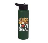 I Love Bread Éventail baguette en forme de cœur Stainless Steel Insulated Water Bottle