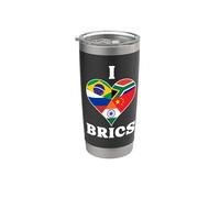 I Love BRICS - Brésil, Russie, Inde, Chine et Afrique du Sud Gobelet isotherme en acier inoxydable double paroi
