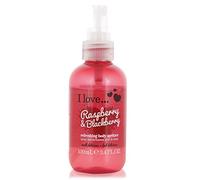 I LOVE Brume Corporelle Framboise & Mûre Avec Extraits de Fruits Naturels pour une Fraîcheur Gourmande - Spray Corps Format Voyage Brume Parfumée Vegan & Fruité 100ml