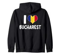 I Love Bucarest Roumanie Drapeau Roumanie Cœur Sweat à Capuche