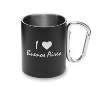 I Love Buenos Aires Travel City Argentine Tasse en métal avec poignée mousqueton