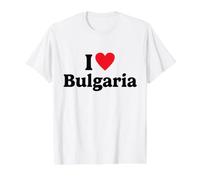 I Love Bulgaria T-Shirt Graphique avec Valeur, Homme, Blanc, XL