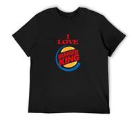 I Love Burger King Unisex 100% Cotton Short-Sleeve T-Shirts Black S