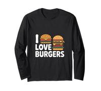 I Love Burgers Fun Food Déclaration Manche Longue