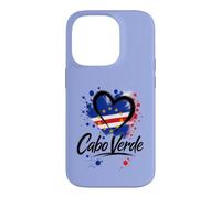 I Love Cabo Verde Vacation Travel Drapeau Cœur Noir Touriste Coque pour iPhone 14 Pro