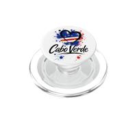 I Love Cabo Verde Vacation Travel Drapeau Cœur Noir Touriste PopSockets PopGrip pour MagSafe