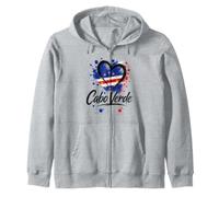 I Love Cabo Verde Vacation Travel Drapeau Cœur Noir Touriste Sweat à Capuche
