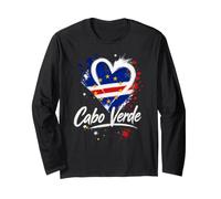 I Love Cabo Verde Vacation Travel Drapeau en Forme de cœur Motif touriste Manche Longue