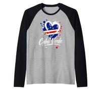 I Love Cabo Verde Vacation Travel Drapeau en Forme de cœur Motif touriste Manche Raglan