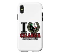 I Love Calabria Orgoglio Del Sud Couronne de Laurier Carte d'Italie Coque pour iPhone X/XS