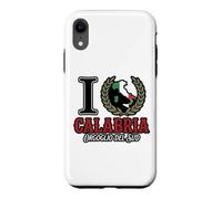 I Love Calabria Orgoglio Del Sud Couronne de Laurier Carte d'Italie Coque pour iPhone XR