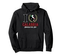 I Love Calabria Orgoglio Del Sud Couronne de Laurier Carte d'Italie Sweat à Capuche