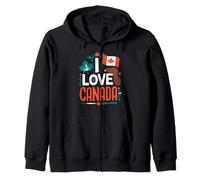 I Love Canada Drapeau castor feuille d'érable Sweat à Capuche