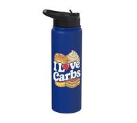 I Love Carbs Bread Gaufres Delight Stainless Steel Insulated Water Bottle