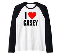 I Love Casey Nom personnalisé pour Homme BFF Heart Friend Boys Manche Raglan