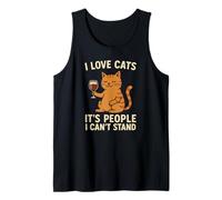 I Love Cats It's People I Can't Stand - Vin anti-social Cat Débardeur