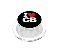 I Love CB Initials First Last Name Personalised Red Heart PopSockets PopGrip pour MagSafe
