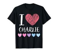I Love Charlie Nom personnalisé pour fête d'anniversaire T-Shirt