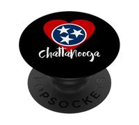 I Love Chattanooga TN State Drapeau en Forme de cœur PopSockets PopGrip Adhésif