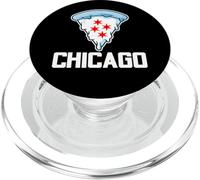 I Love Chicago, Deep Dish Delight: Cool Chicago Flag Pizza PopSockets PopGrip pour MagSafe