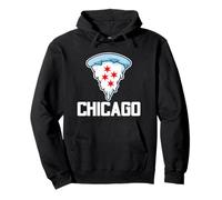 I Love Chicago, Deep Dish Delight: Cool Chicago Flag Pizza Sweat à Capuche