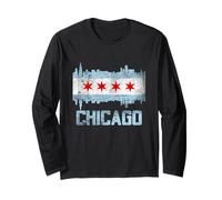 I Love Chicago, Proud Born in Chicago Fashion Graphic Design Manche Longue