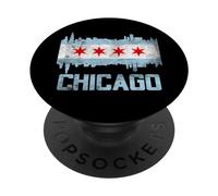 I Love Chicago, Proud Born in Chicago Fashion Graphic Design PopSockets PopGrip Adhésif